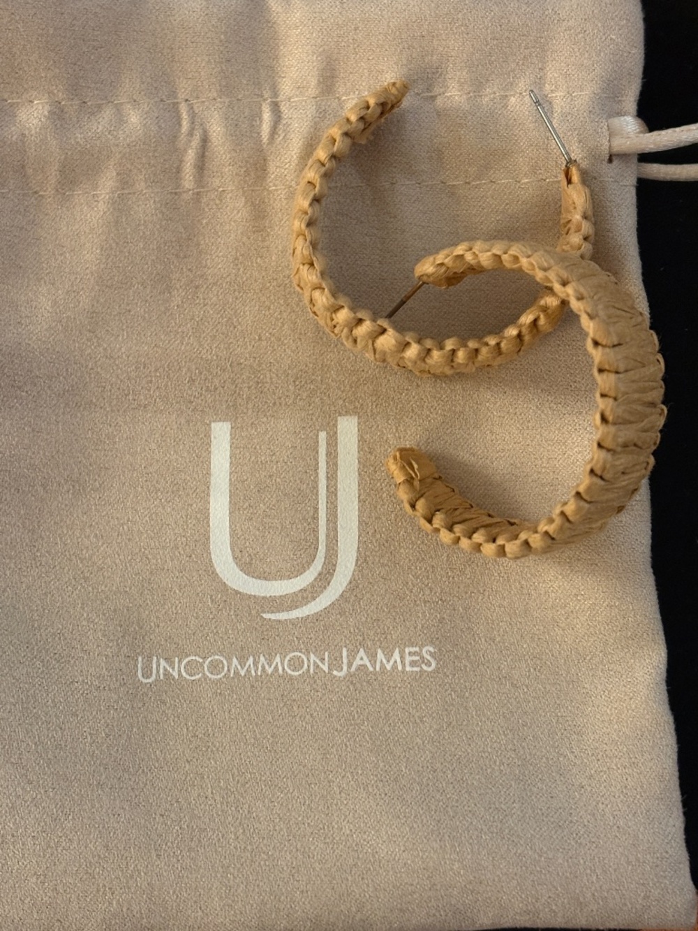 Uncommon James Raffia Hoop Earrings Like New Bag Included